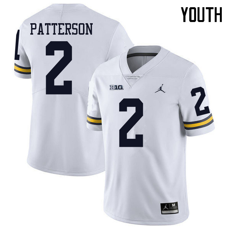 Jordan Brand Youth #2 Shea Patterson Michigan Wolverines College Football Jerseys Sale-White